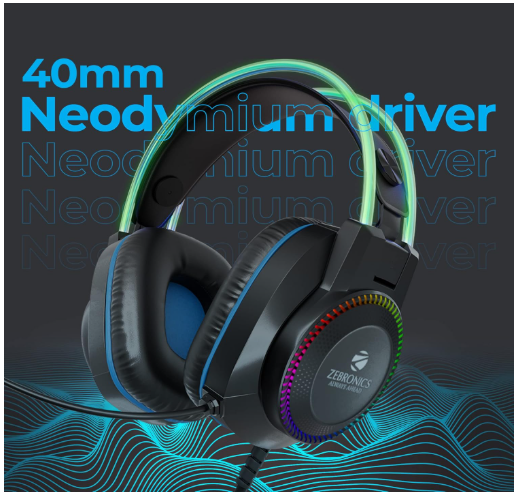 Zebronics Jet PRO Premium Wired Gaming On Ear Headphone