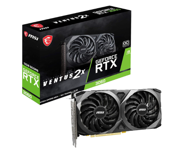  MSI GeForce RTX 3060 Ventus 2X 12G OC GDDR6 192-bit 12 GB pci_e Express Gen 4 Gaming Graphics Card