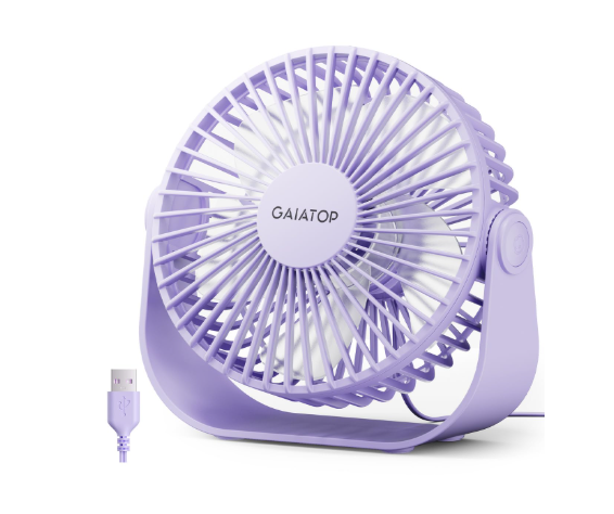 Gaiatop USB Desk Fan, 3 Speeds Portable Small Fan with Strong