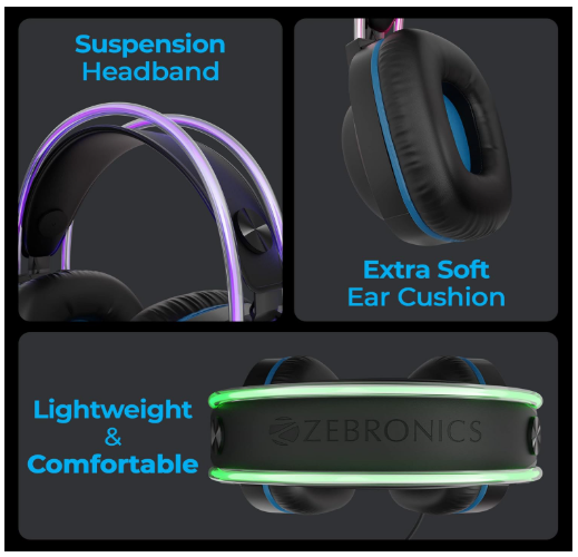 Zebronics Jet PRO Premium Wired Gaming On Ear Headphone