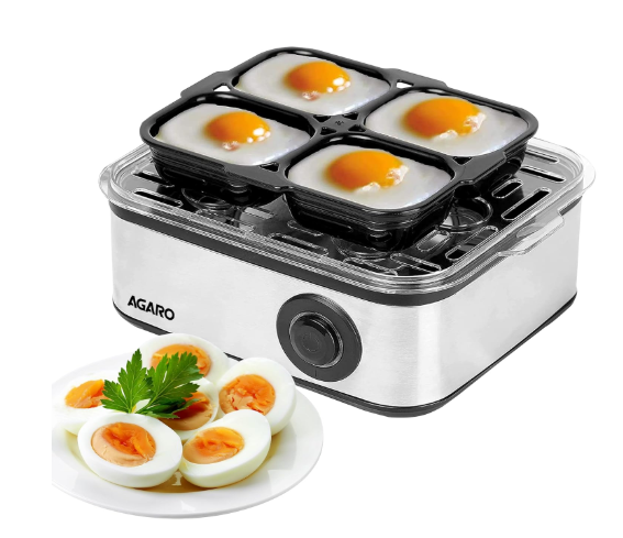 AGARO Grand Egg Boiler and Poacher,2-in1 Boils 8 Eggs, Poach 4