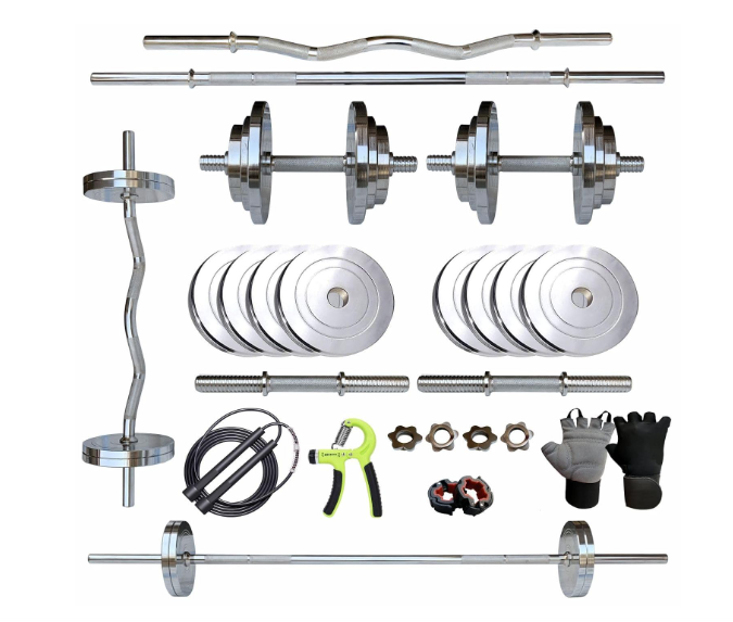 Leeway Steel Home Gym Set 10kg with 3Ft Curl