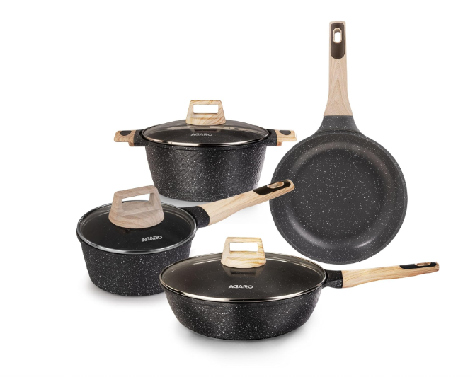 AGARO Imperial Granite Non Stick Cookware Set