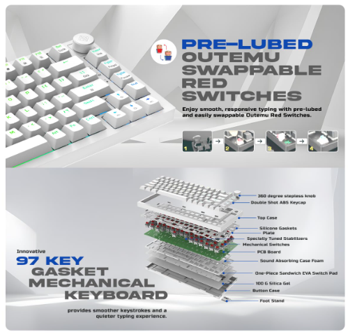 Cosmic Byte CB-GK-42 Phantom TKL Gasket Mechanical RGB