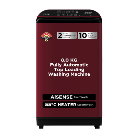 Acer 8.0 Kg 5 Star Fully-Automatic Top Loading Washing Machine