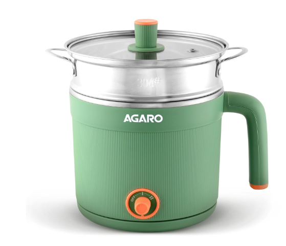 AGARO Regency Multi Cook Kettle With Steamer, 1.2L Inner Pot