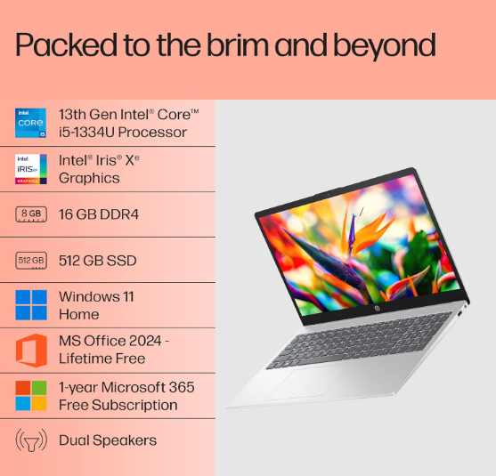 HP 15, 13th Gen Intel Core i5-1334U Laptop