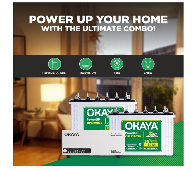 Okaya Inverter with Two Battery Combo