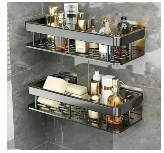 Pack of 2, Self Adhesive Bathroom Shelf